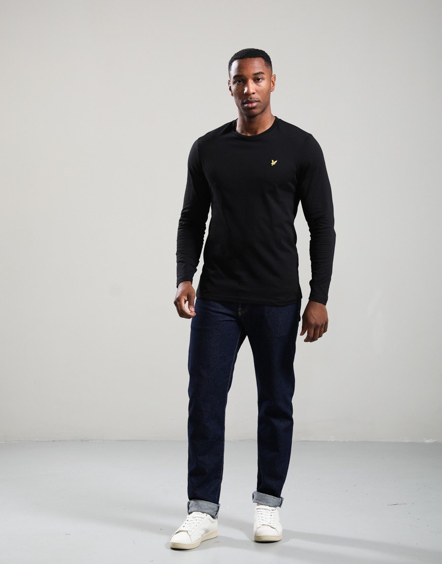 Lyle & Scott Long Sleeve Crew Neck T-Shirt Jet Black