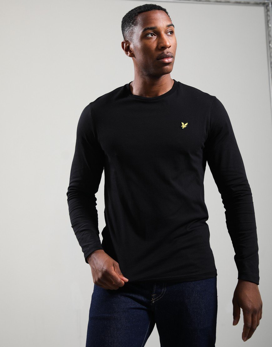 Lyle & Scott Long Sleeve Crew Neck T-Shirt Jet Black