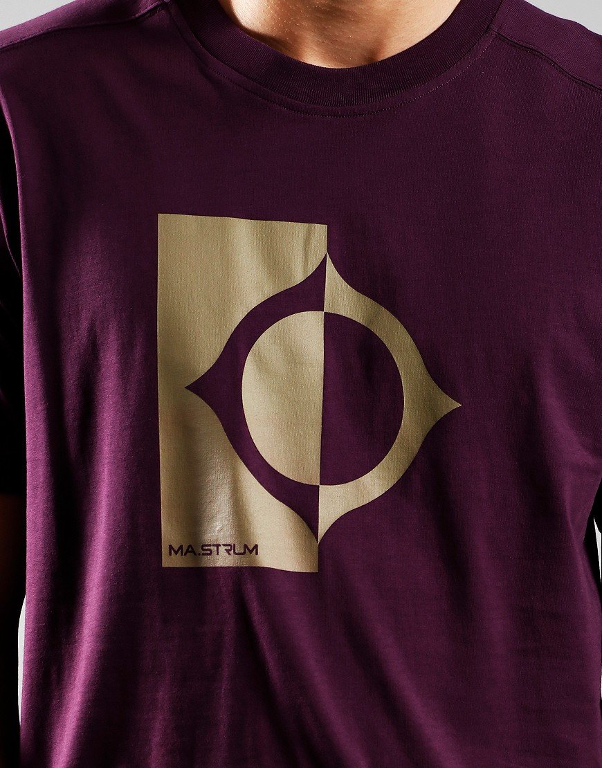 MA.Strum Compass Print T-Shirt Blackberry