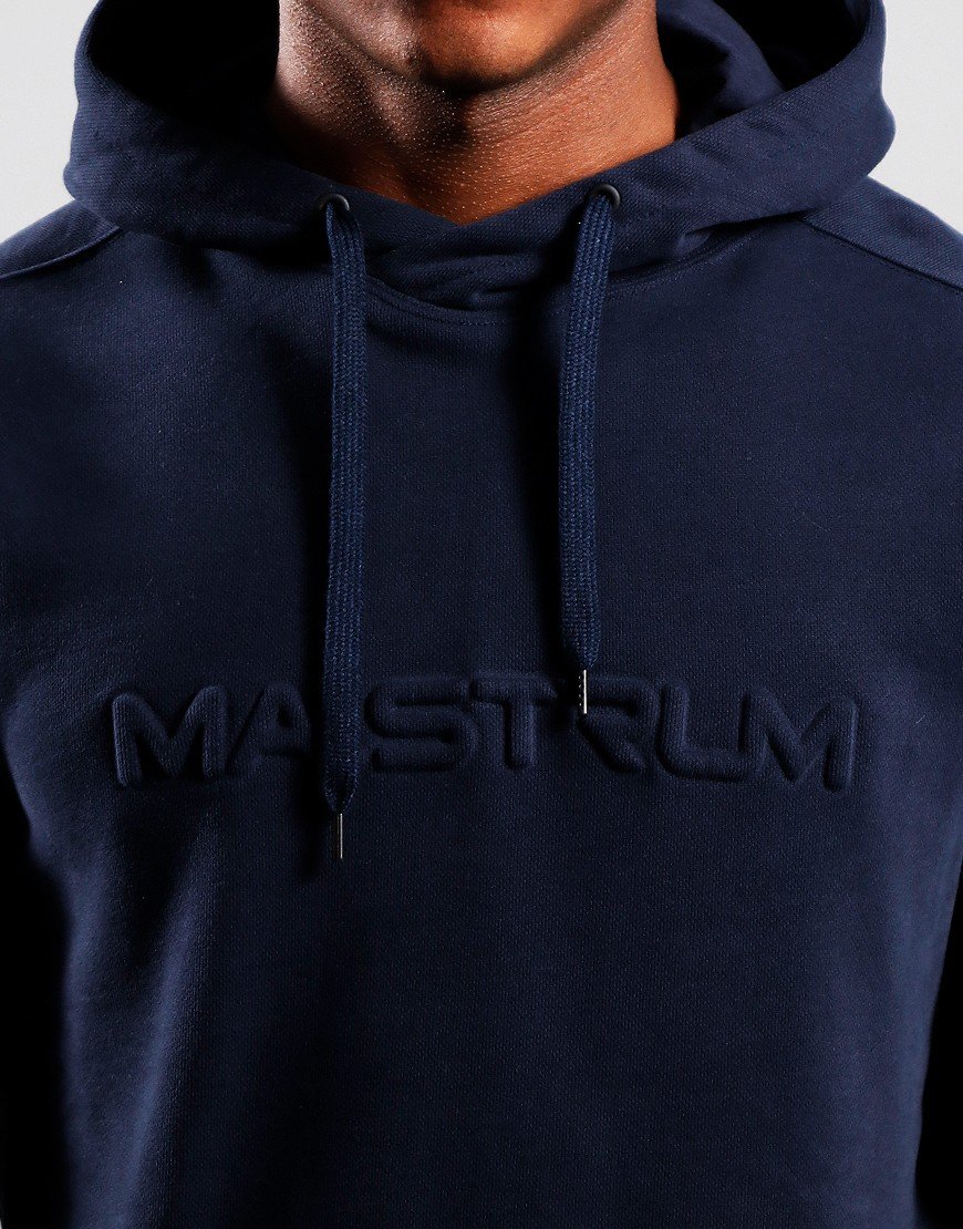 MA.Strum Embossed Logo Hoodie Ink Navy Terraces Menswear