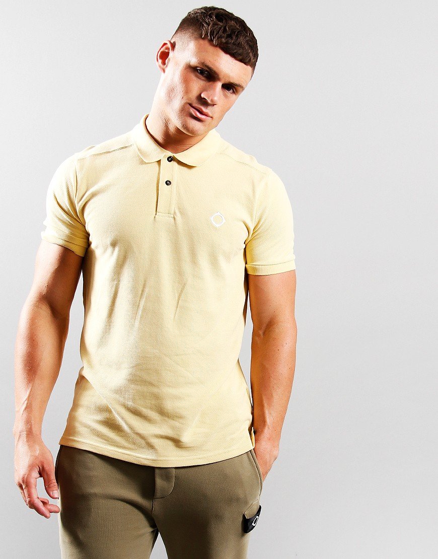 MA.Strum Pique Polo Shirt Mellow Yellow - Terraces Menswear