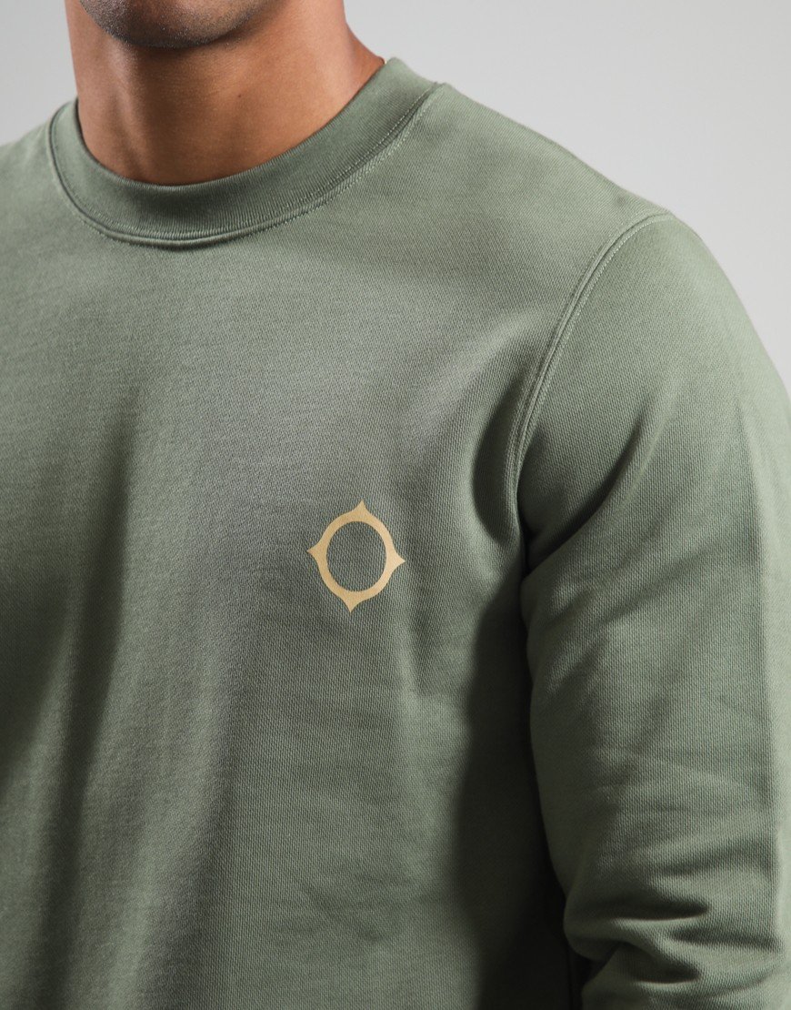 MA.Strum Aster Back Print Sweat Bronze Green/Lark