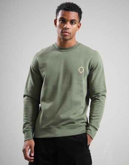 MA.Strum Aster Back Print Sweat Bronze Green/Lark