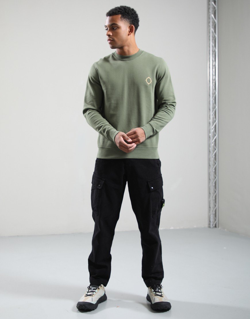MA.Strum Aster Back Print Sweat Bronze Green/Lark