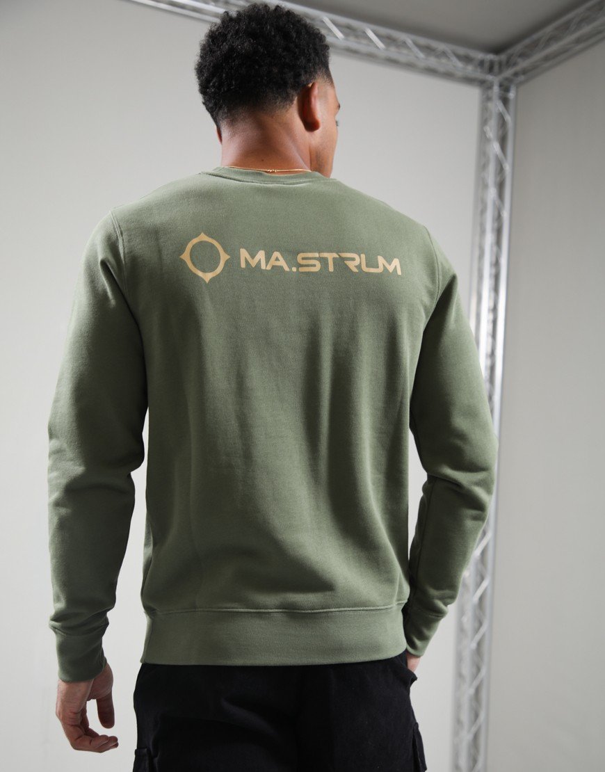 MA.Strum Aster Back Print Sweat Bronze Green/Lark