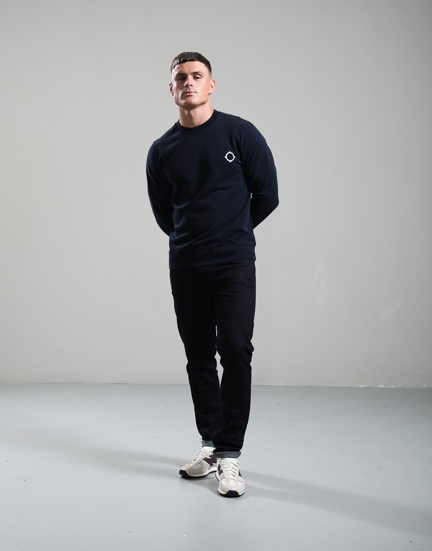 MA.Strum Aster Back Print Sweat Ink Navy/White