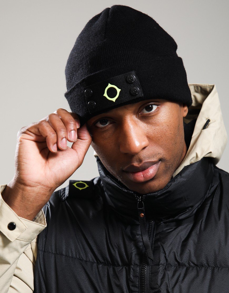 MA.Strum Badge Beanie Black