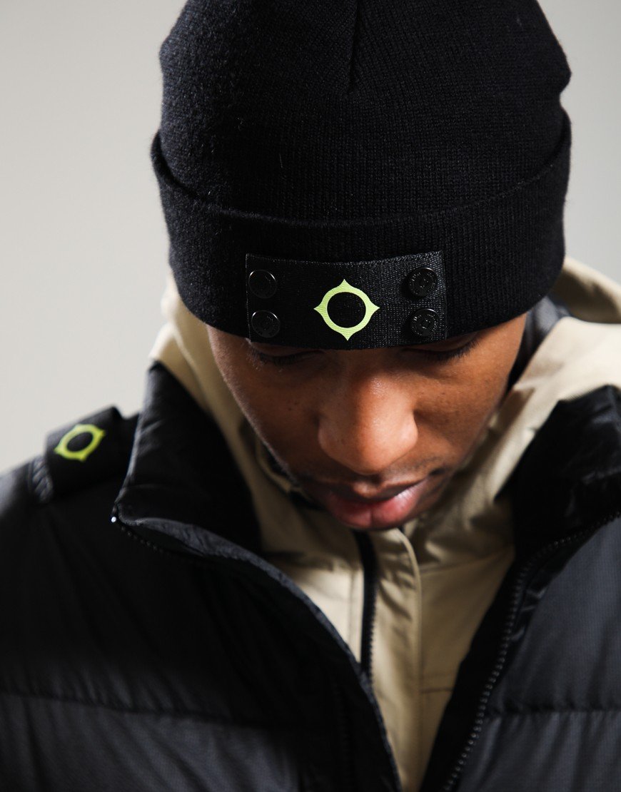 MA.Strum Badge Beanie Black