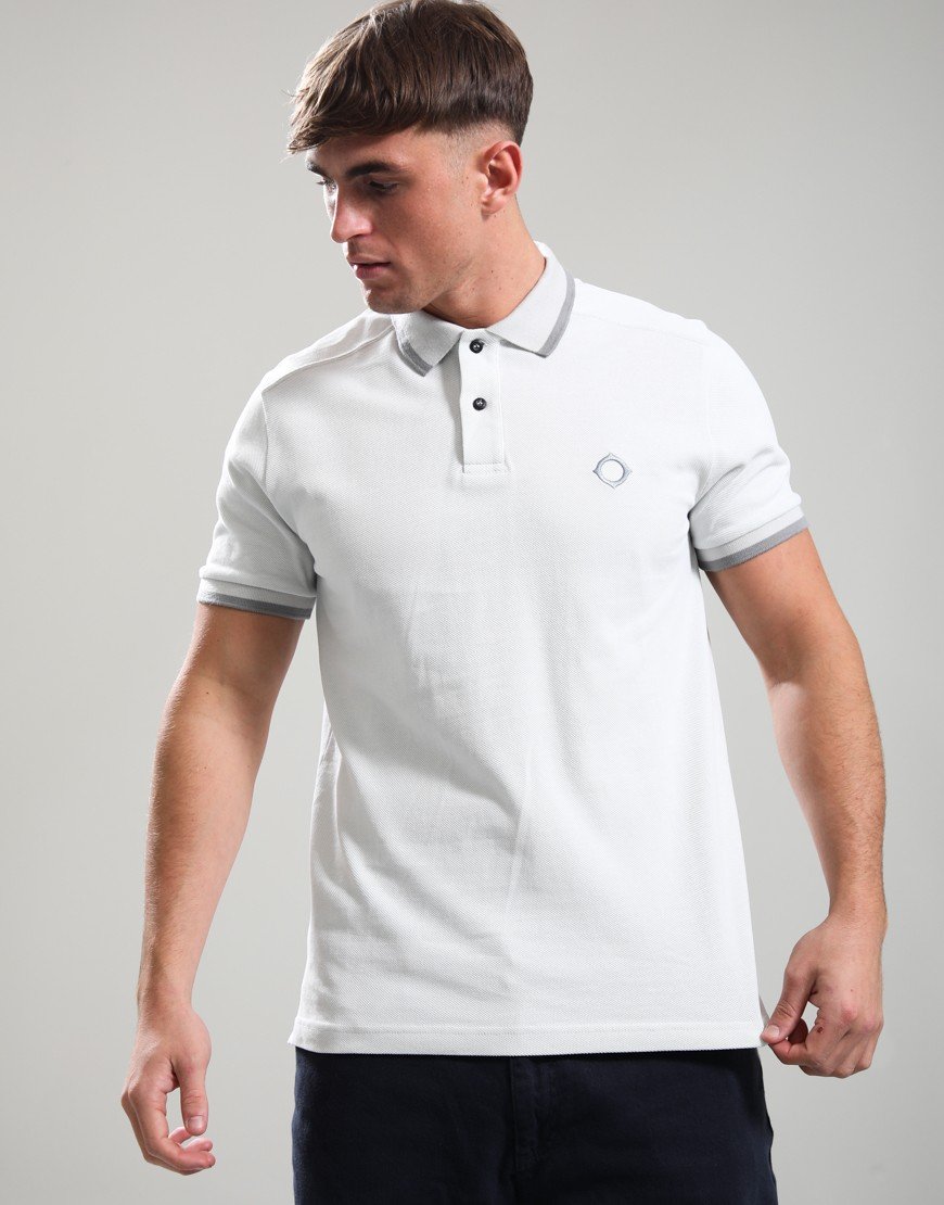 MA.Strum Block Tipped Polo Shirt Mist