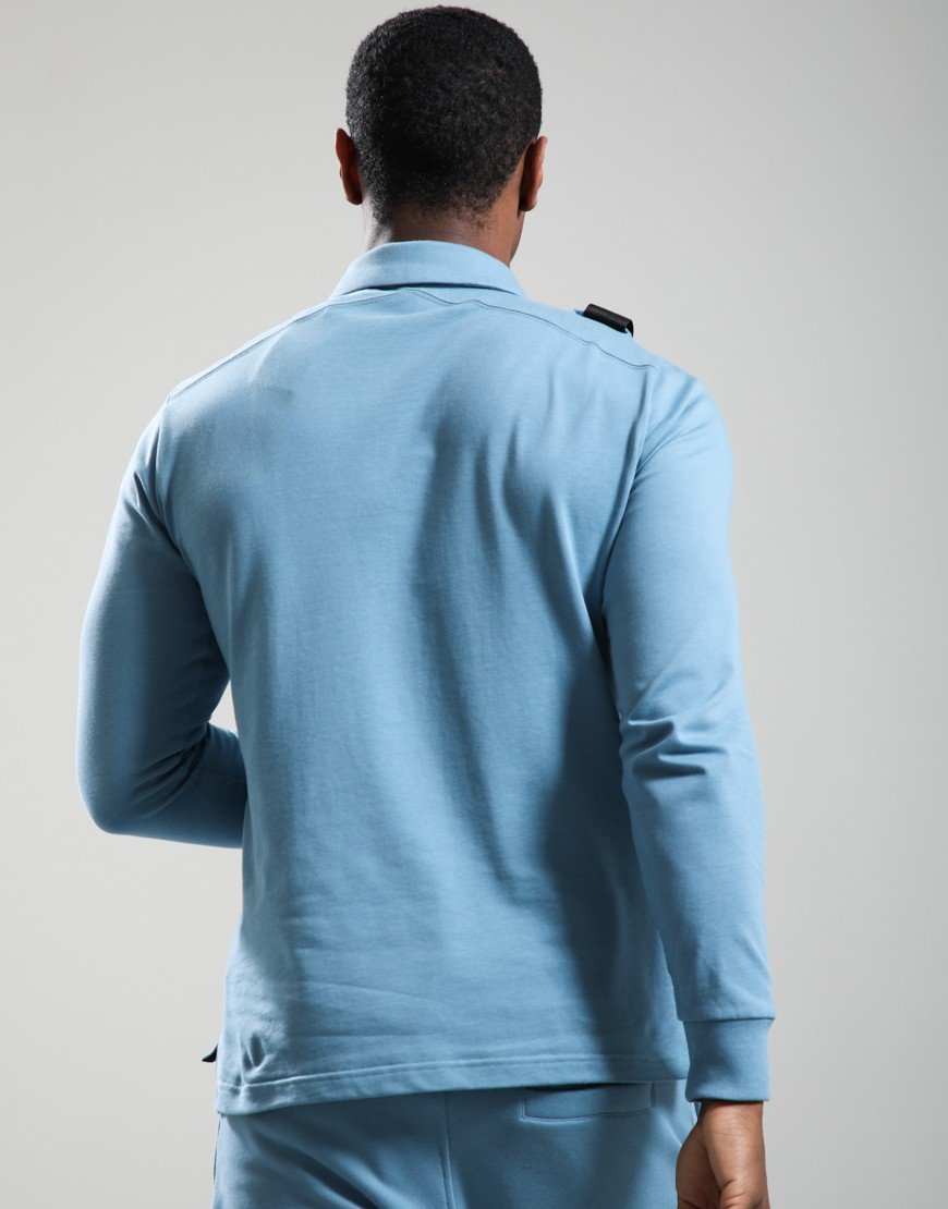 MA.Strum Crest Long Sleeve Jersey Polo Shirt Aegean Blue