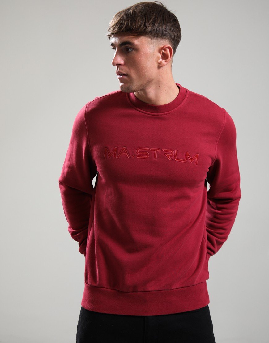 MA.STRUM Crew Neck Applique Sweat Carmine Red