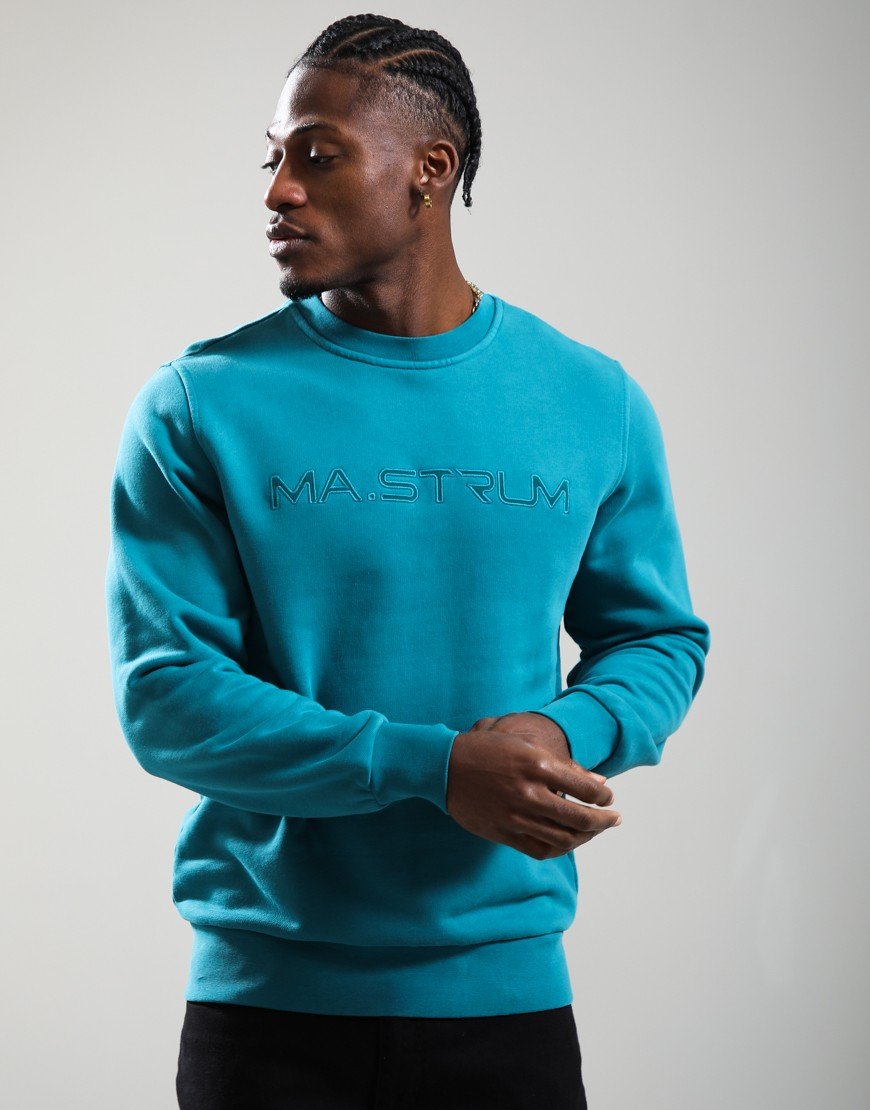 MA.Strum Crew Neck Applique Sweat Lake Blue