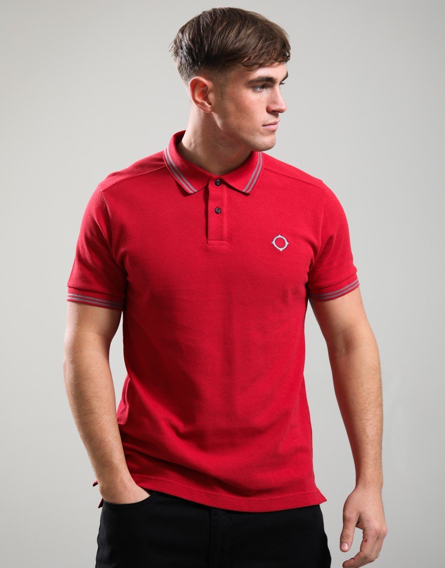 MA.Strum Double Tipped Polo Shirt Carmine Red