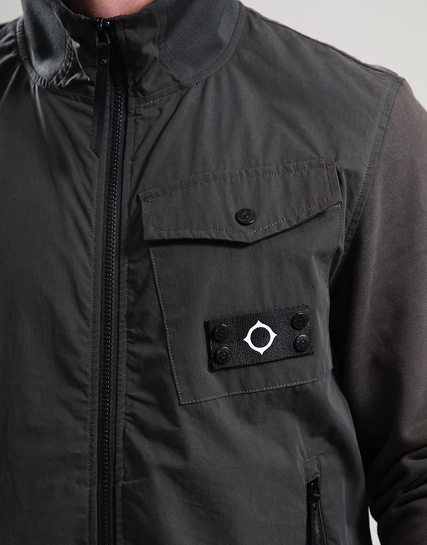 MA.Strum Full Zip Mixed Media Sweat Oil Slick