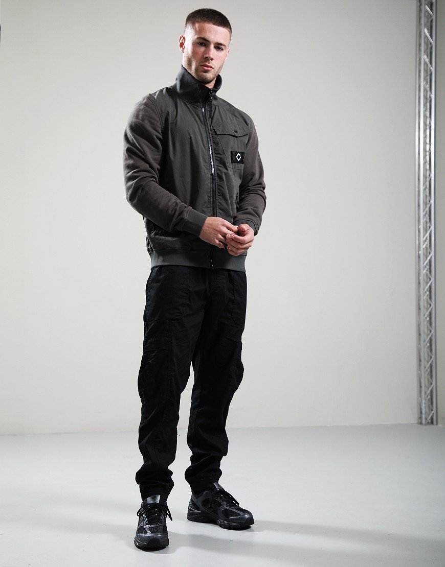 MA.Strum Full Zip Mixed Media Sweat Oil Slick