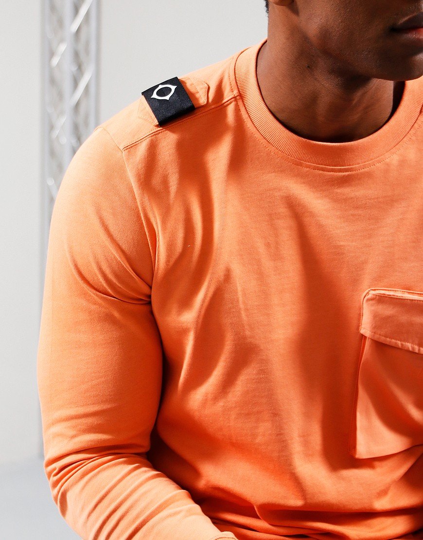 MA.Strum Long Sleeve Cargo Pocket T-Shirt Coral