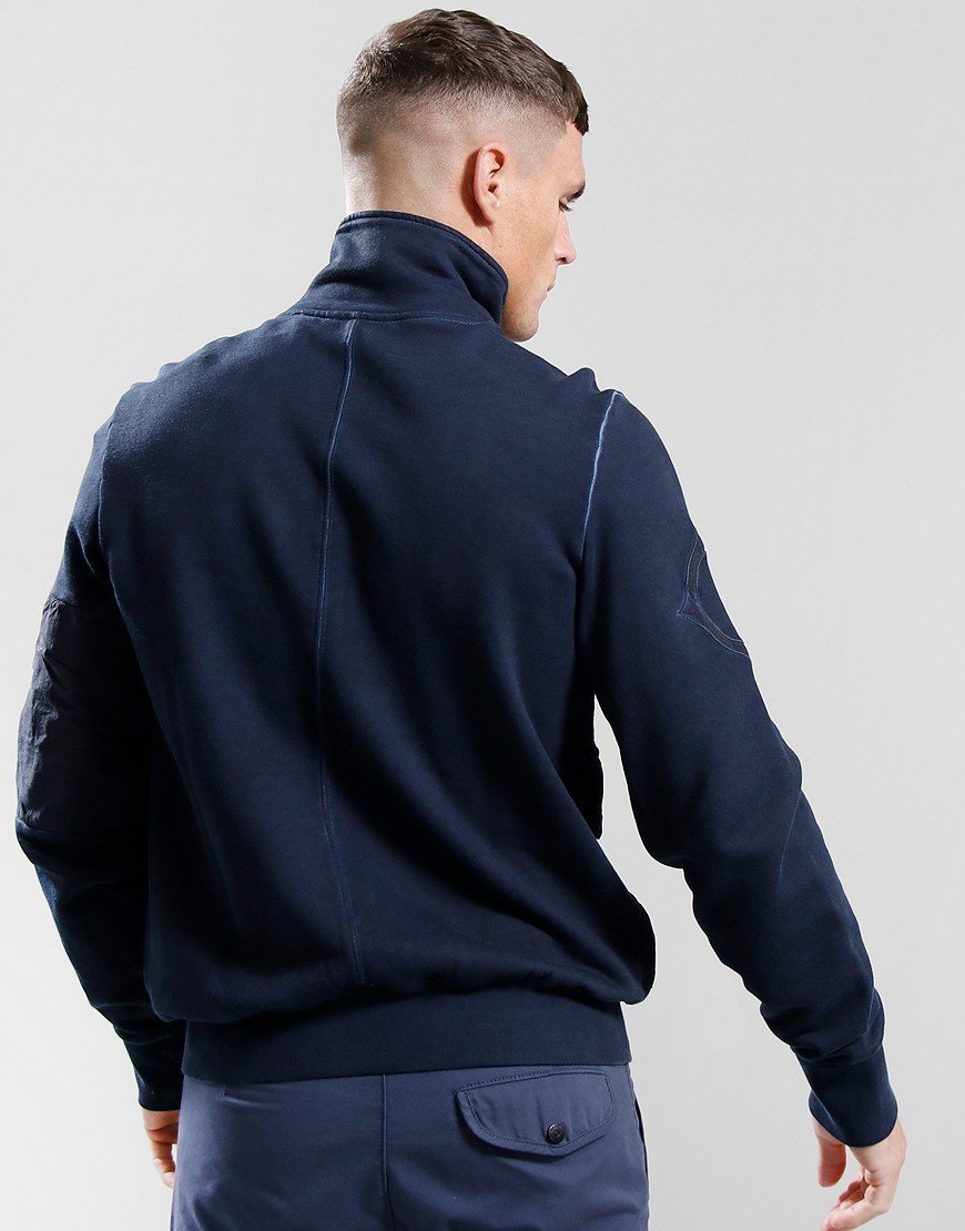 MA.Strum Oil Wash Full Zip Sweat Ink Navy