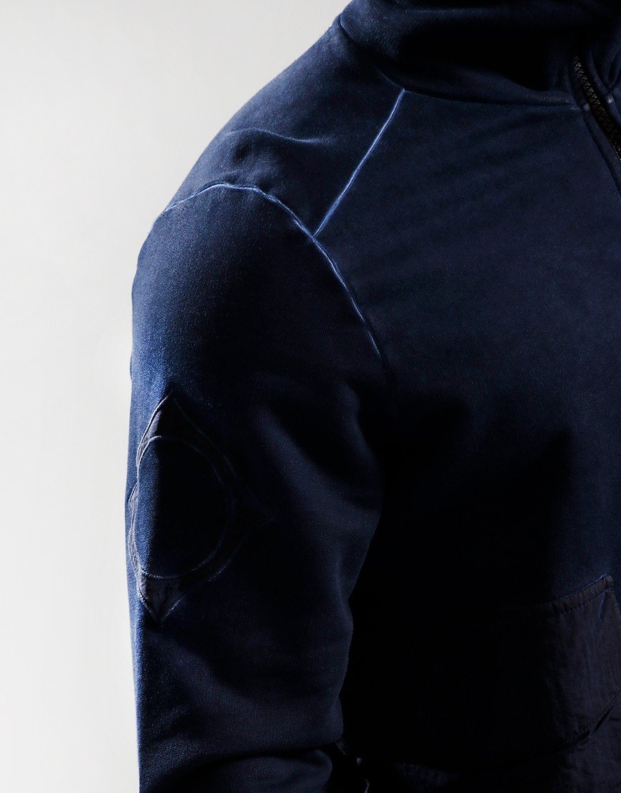 MA.Strum Oil Wash Full Zip Sweat Ink Navy