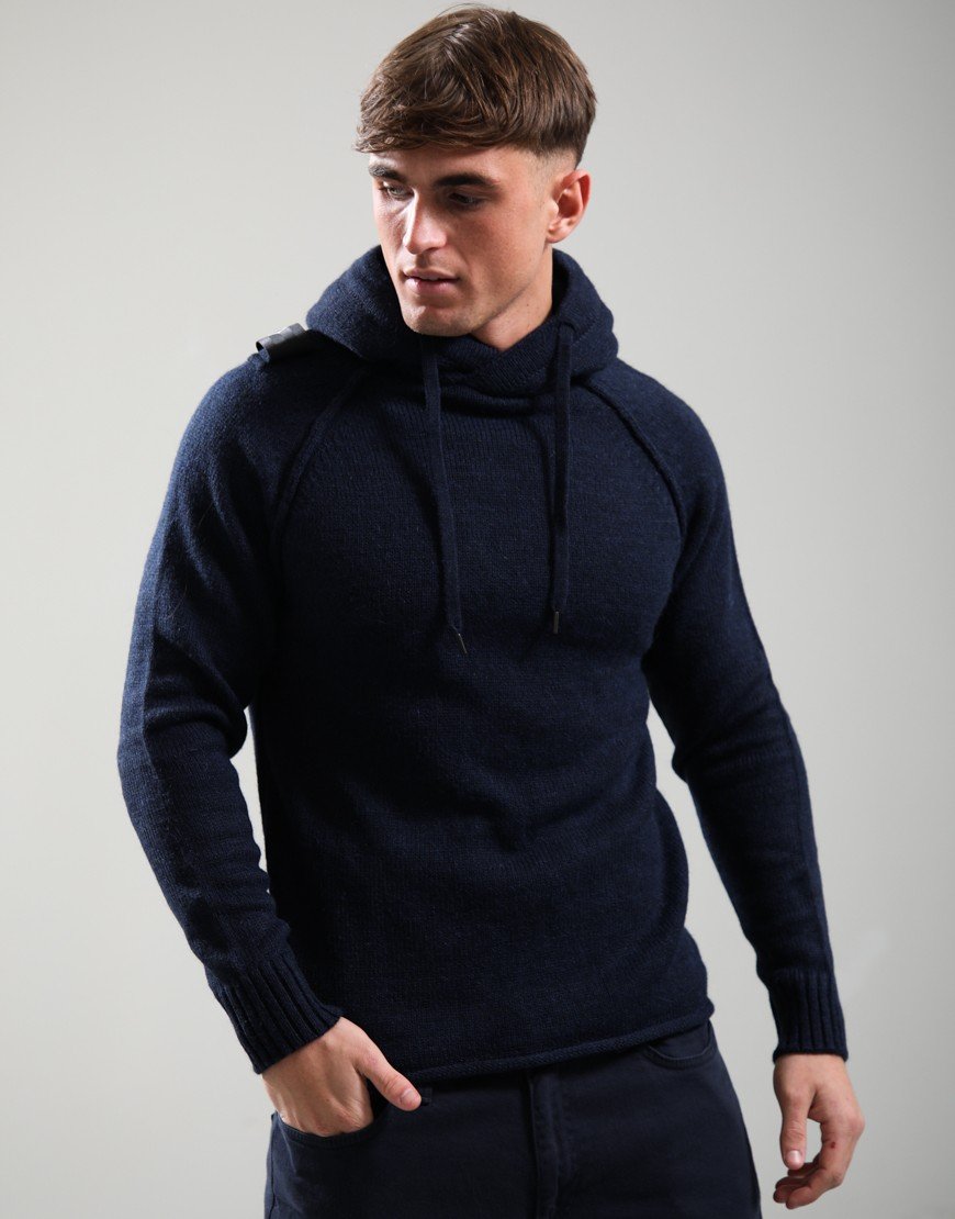 MA.Strum Overhead Hooded Knit Dark Navy