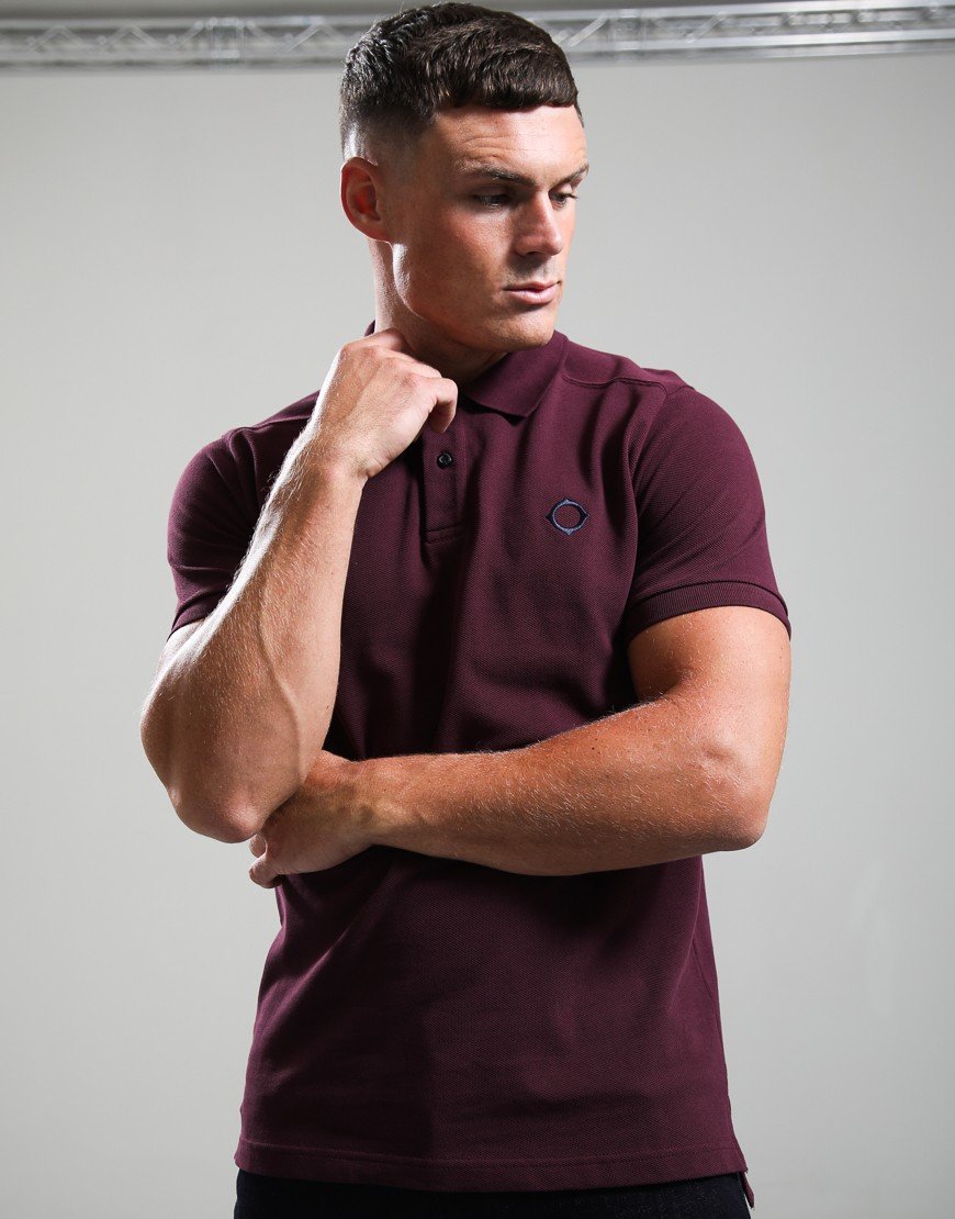 MA.Strum Pique Polo Shirt Wine