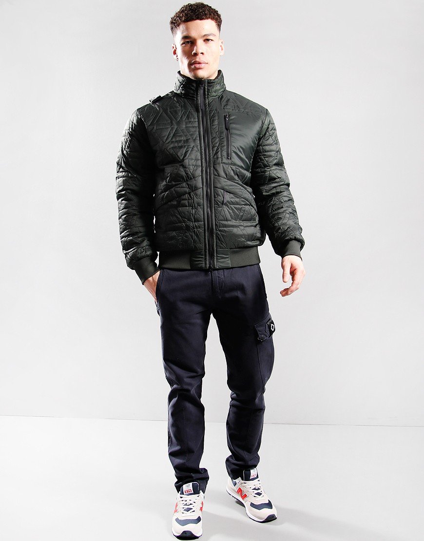 MA.Strum Poly Quilted Jacket Jet Black Oil Slick