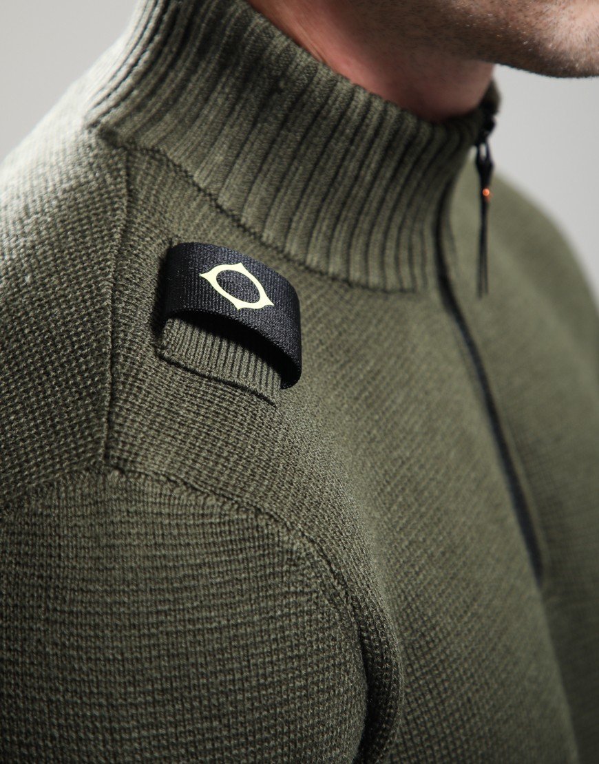 MA.Strum Sarl 1/4 Zip Sweat Bronze Green
