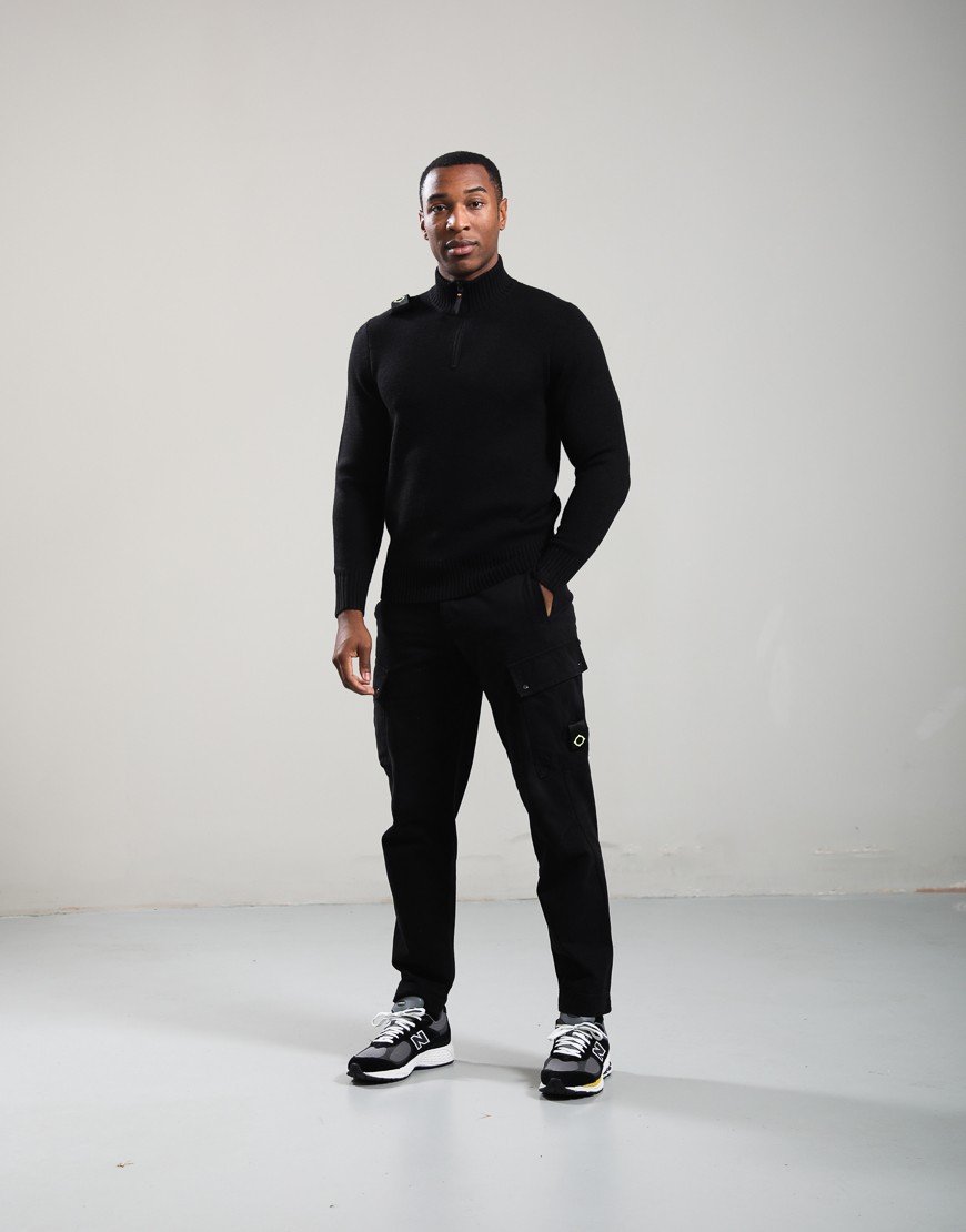 MA.Strum Sarl 1/4 Zip Knit Black