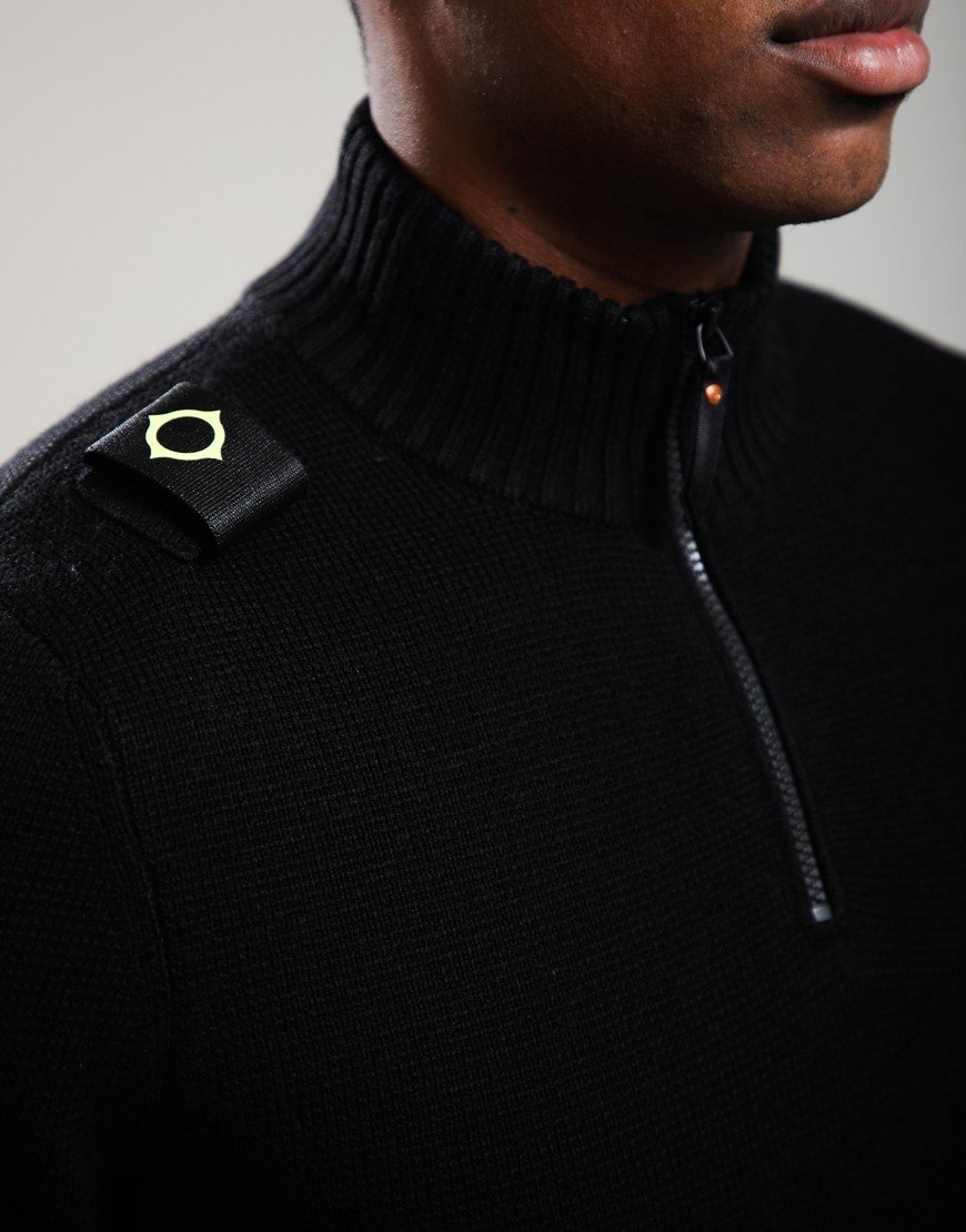MA.Strum Sarl 1/4 Zip Knit Black