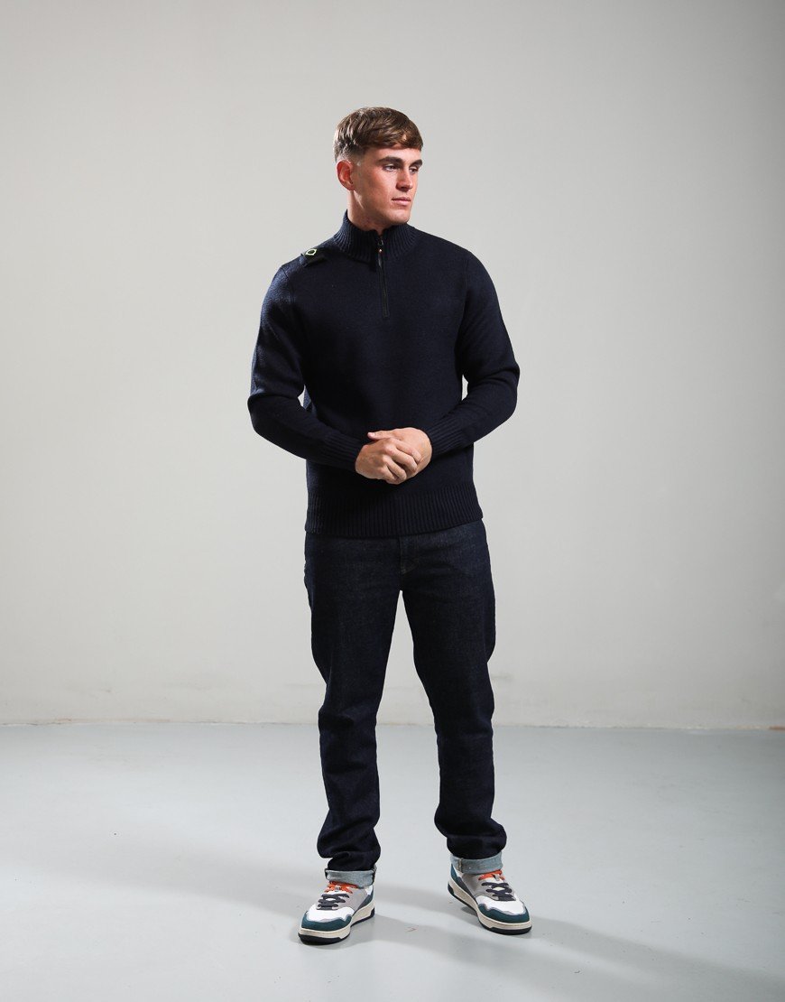 MA.Strum Sarl 1/4 Zip Knit Dark Navy