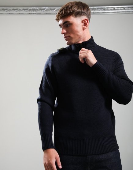 MA.Strum Sarl 1/4 Zip Knit Dark Navy