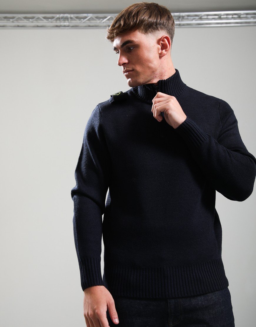 MA.Strum Sarl 1/4 Zip Knit Dark Navy