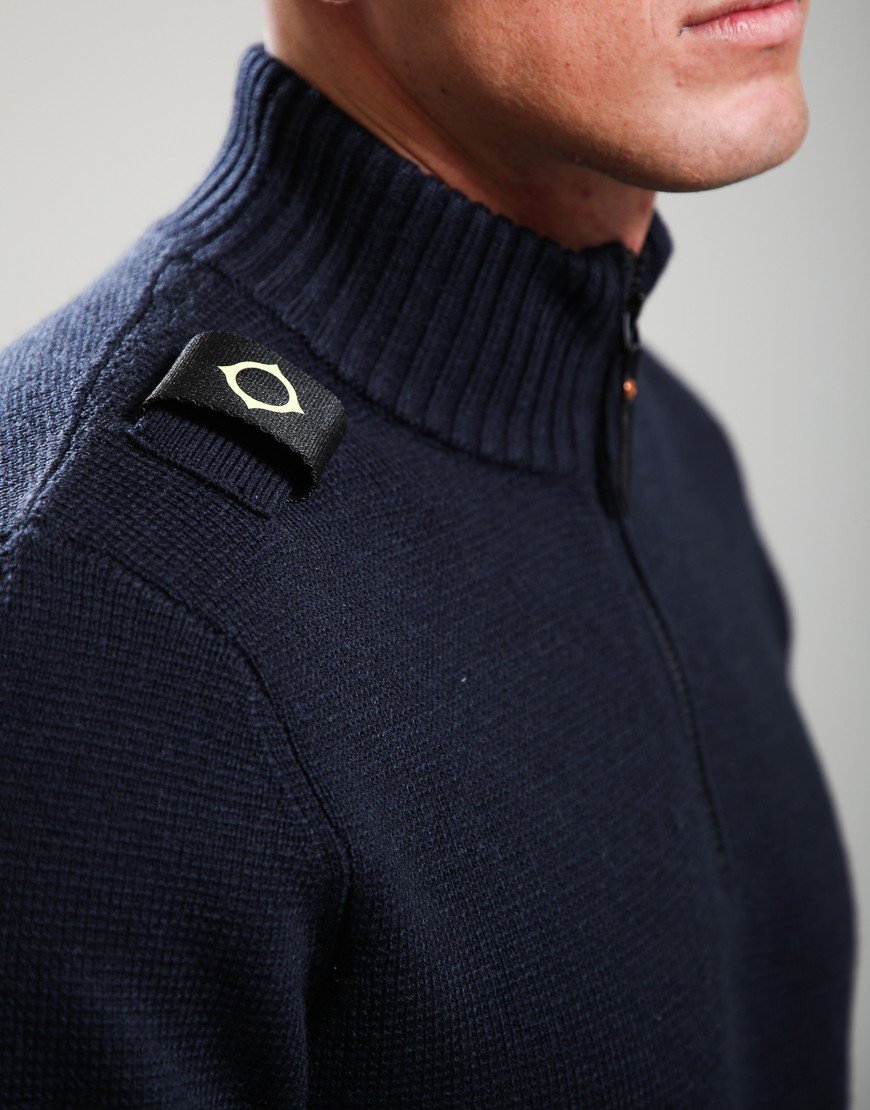 MA.Strum Sarl 1/4 Zip Knit Dark Navy