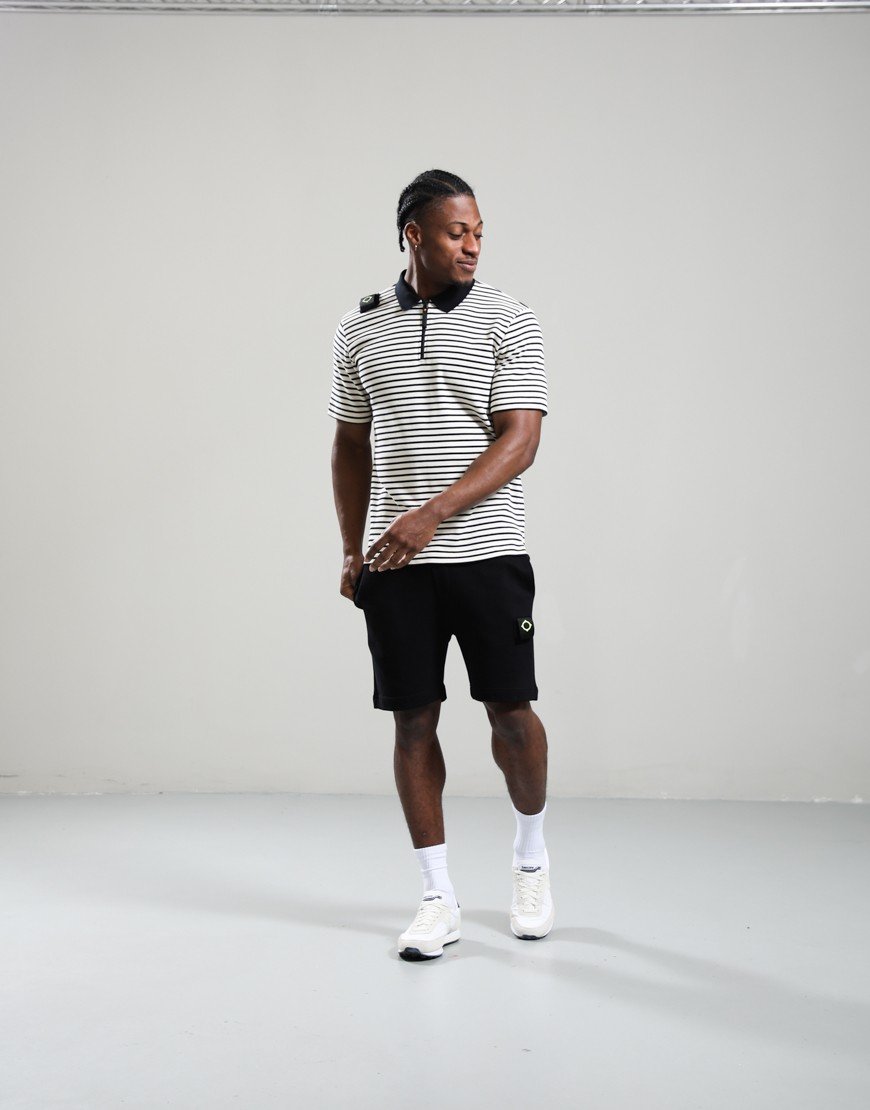 MA.Strum Stripe Badge Polo Shirt Jet Black