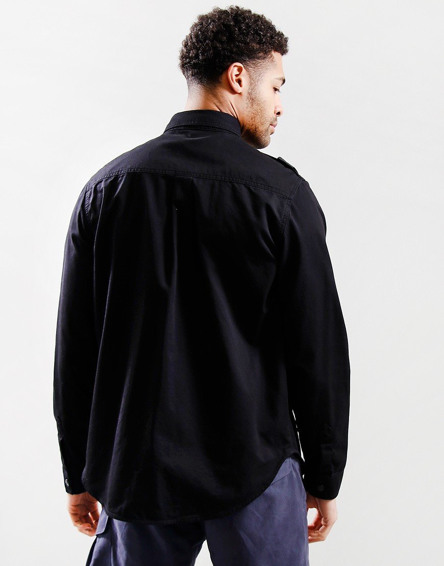 MA.Strum Full Placket Overshirt Black