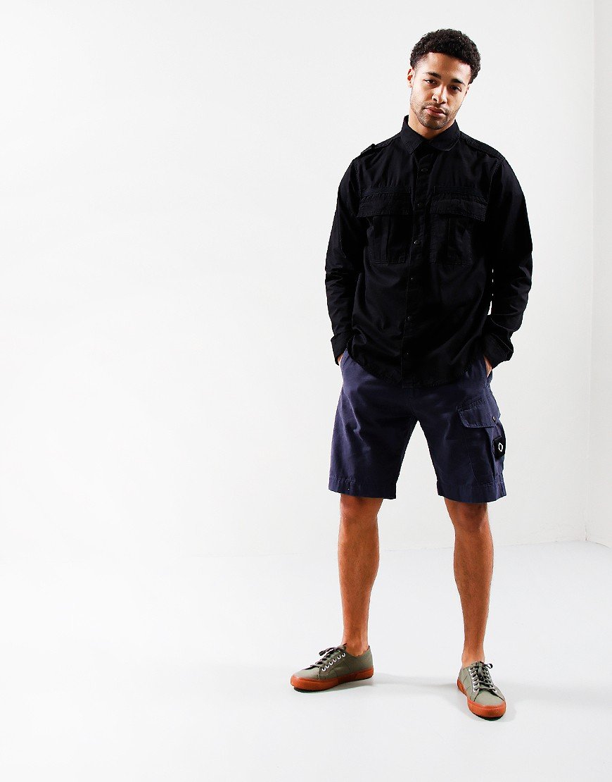MA.Strum Full Placket Overshirt Black