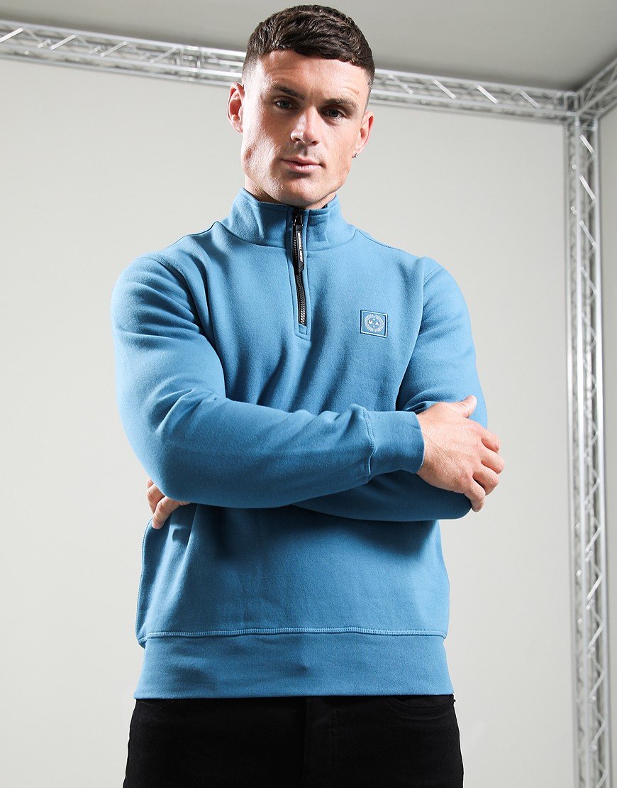 Marshall Artist Marchio 1/4 Zip Sweat Teal