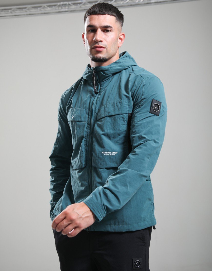 Marshall Artist Amerigo Hooded Overshirt Teal