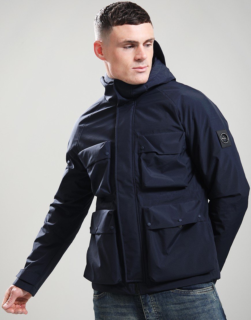 Marshall Artist Barnston Ripstop Parka Navy