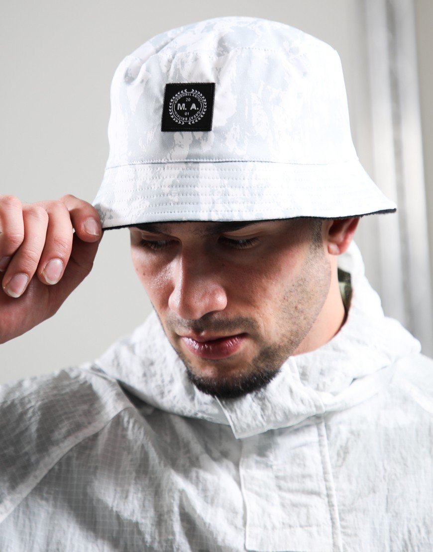 Marshall Artist Camo Fleece Reversible Bucket Hat White Camo