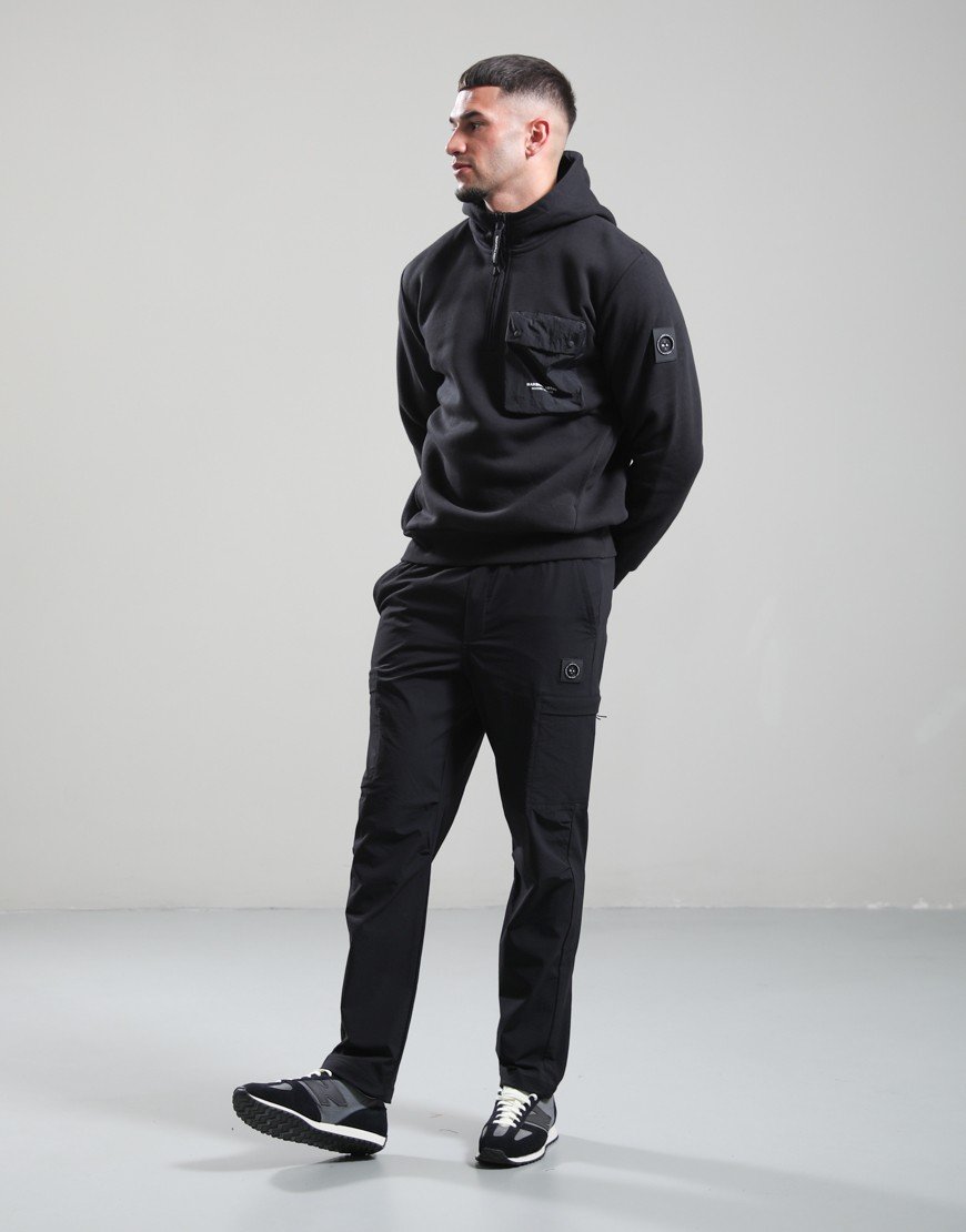 Marshall Artist Centro 1/4 Zip Hooded Sweat Black