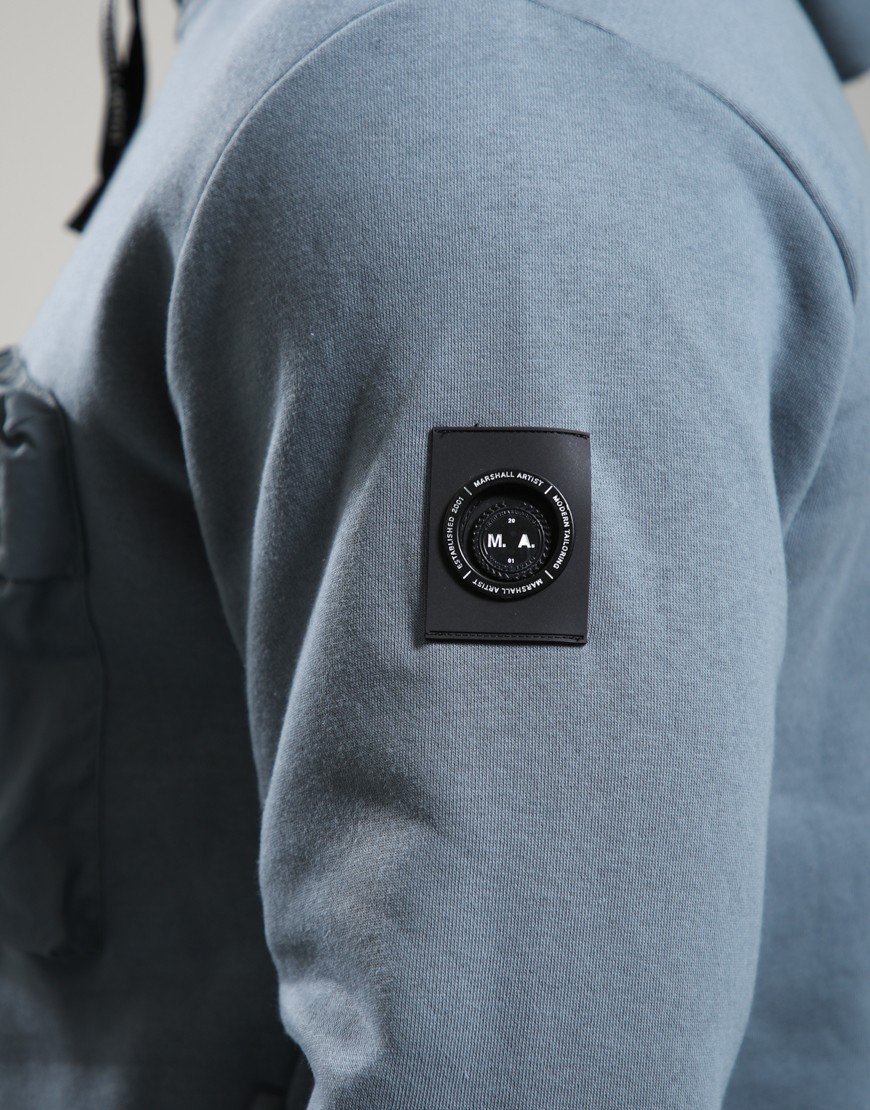Marshall Artist Centro 1/4 Zip Hooded Sweat Storm Grey
