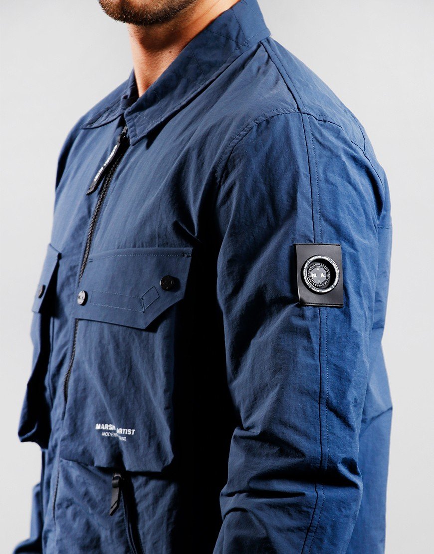 Marshall Artist Cotton Polyamide Overshirt Airforce Blue - Terraces ...