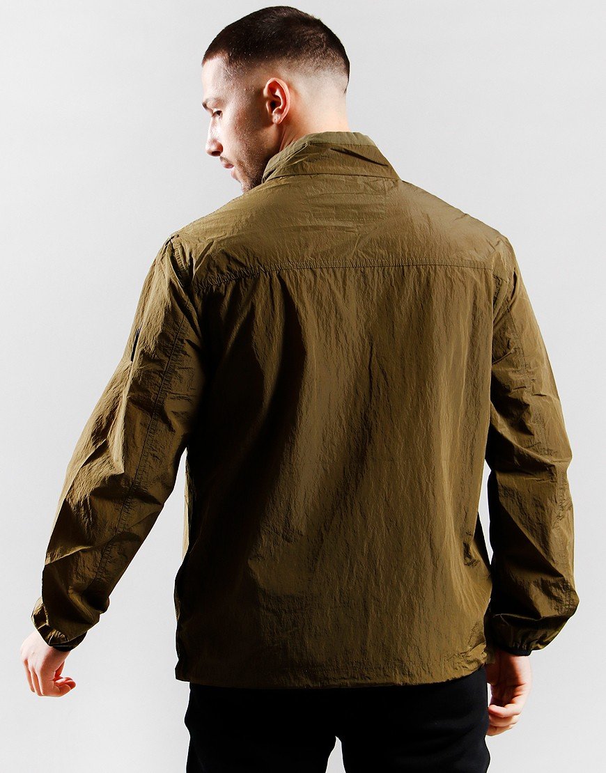 Marshall Artist Krinkle Nylon Half Zip Overshirt Bronze