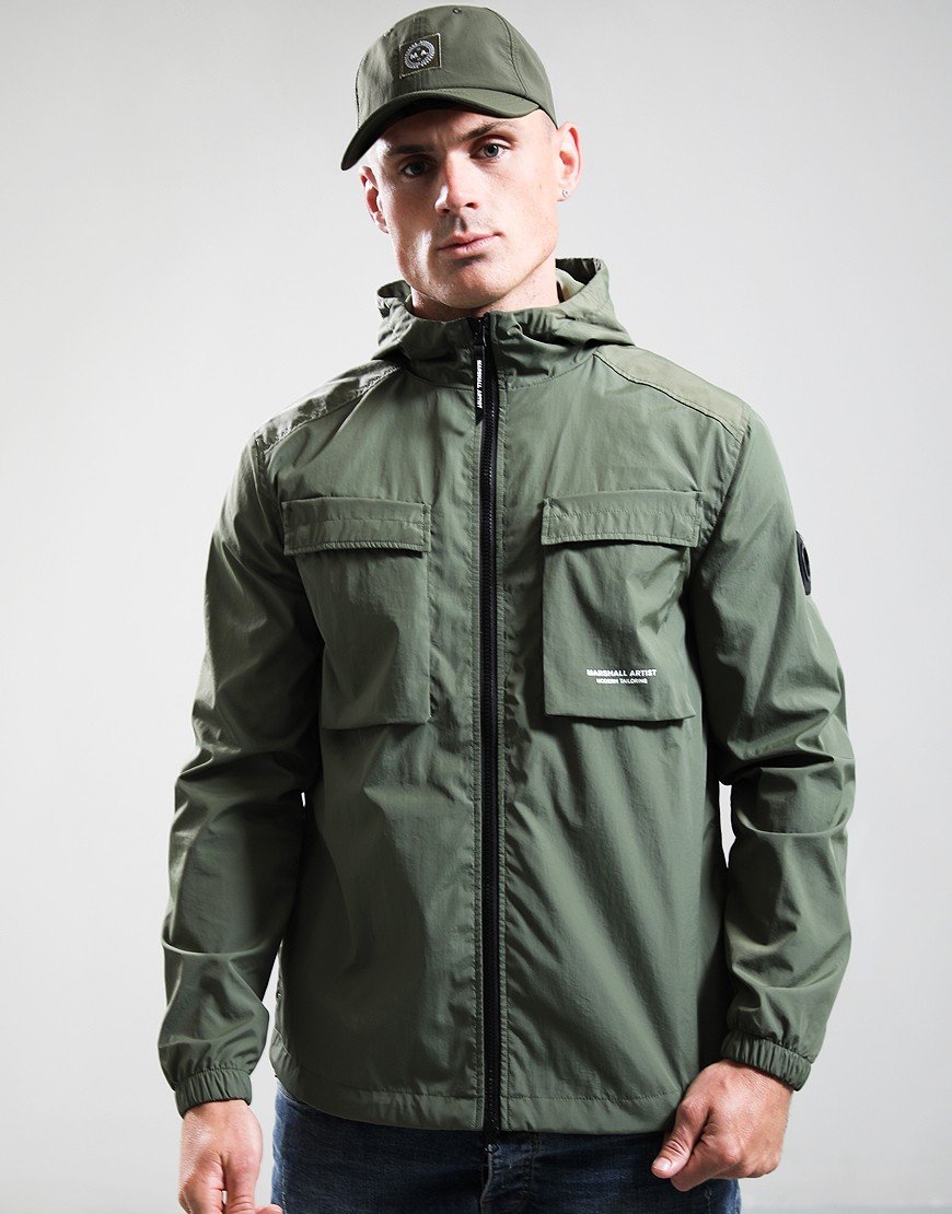 Marshall Artist Crux Hooded Overshirt Moss