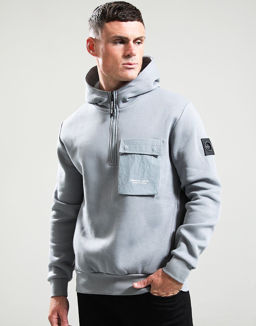 Marshall Artist Crux Quarter Zip Hoodie Monument Grey