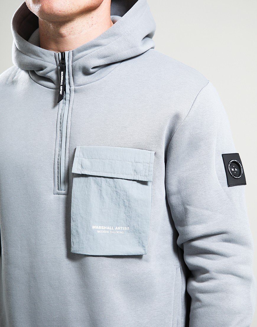 Marshall Artist Crux Quarter Zip Hoodie Monument Grey