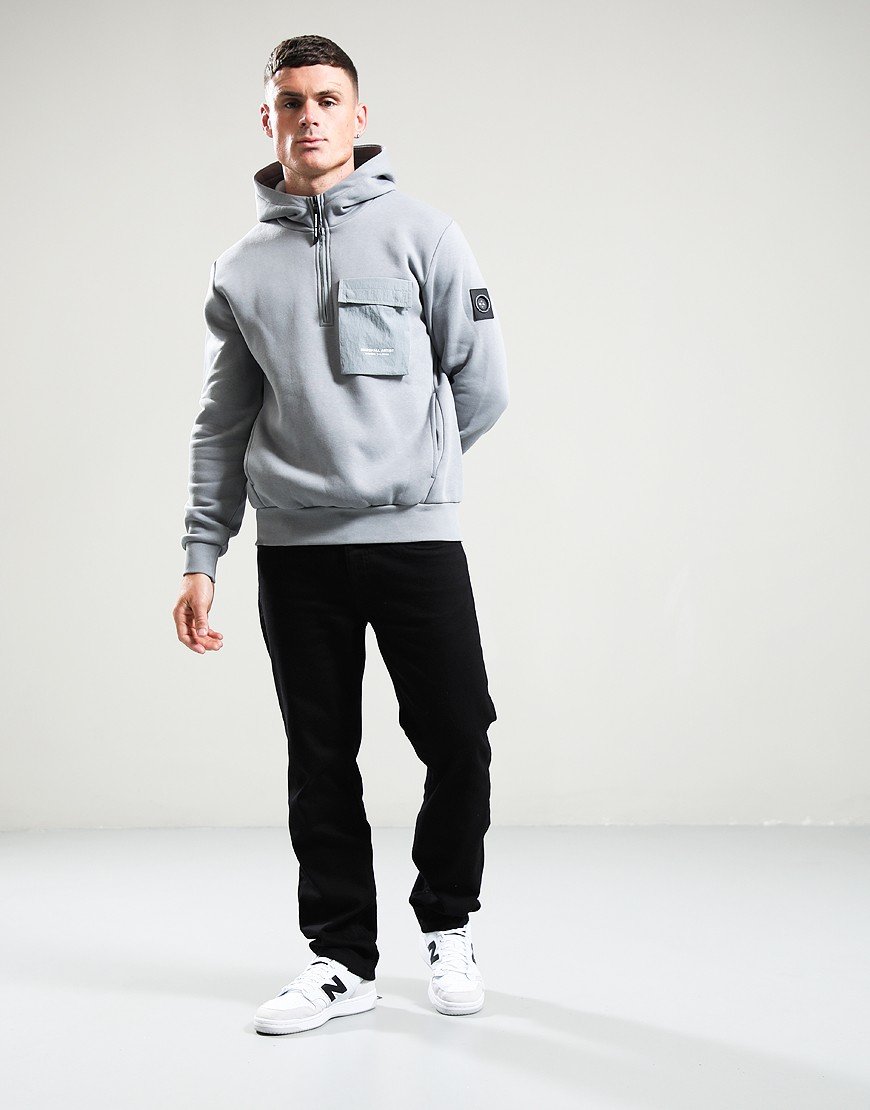 Marshall Artist Crux Quarter Zip Hoodie Monument Grey
