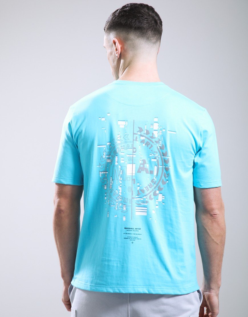 Marshall Artist Glitch Theory T-Shirt Cyan