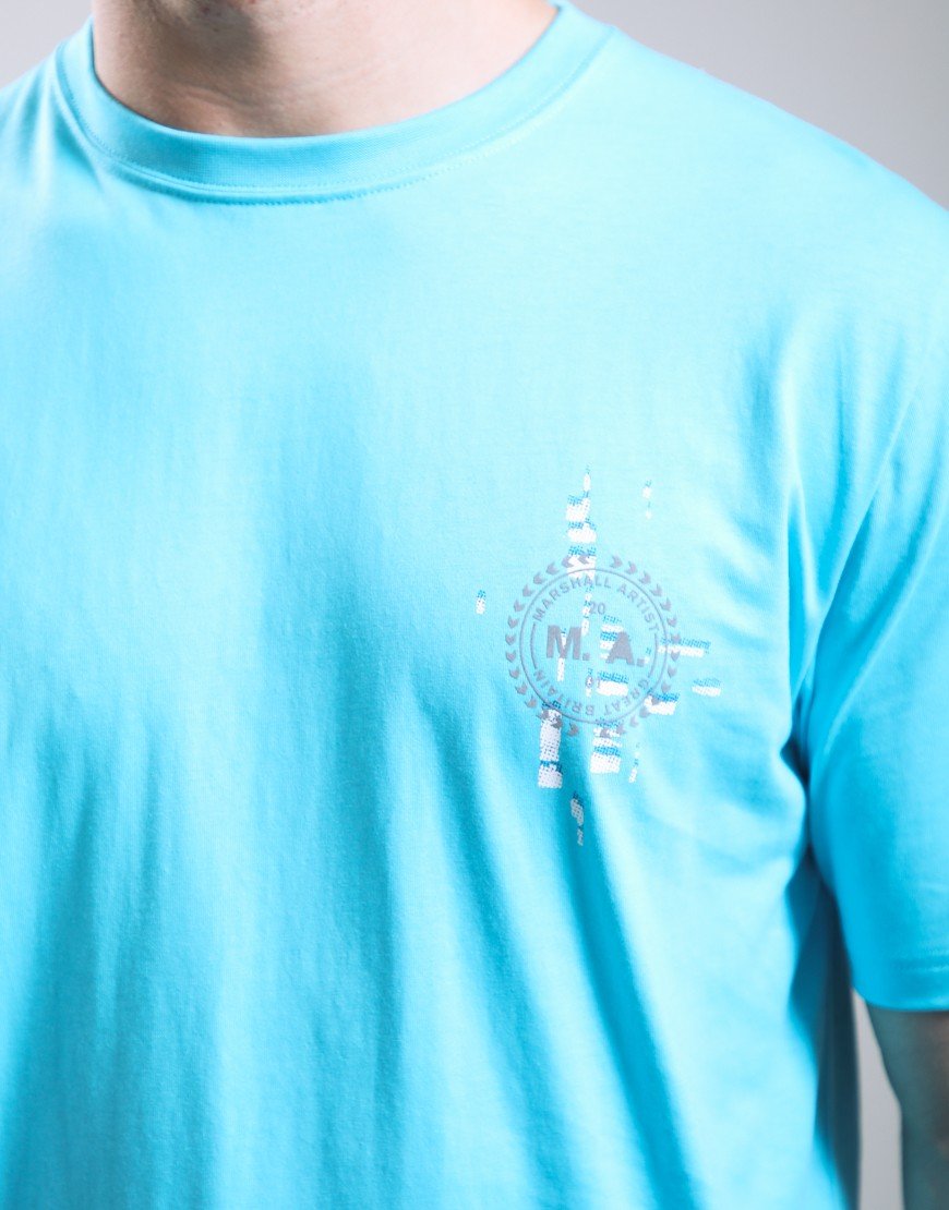 Marshall Artist Glitch Theory T-Shirt Cyan