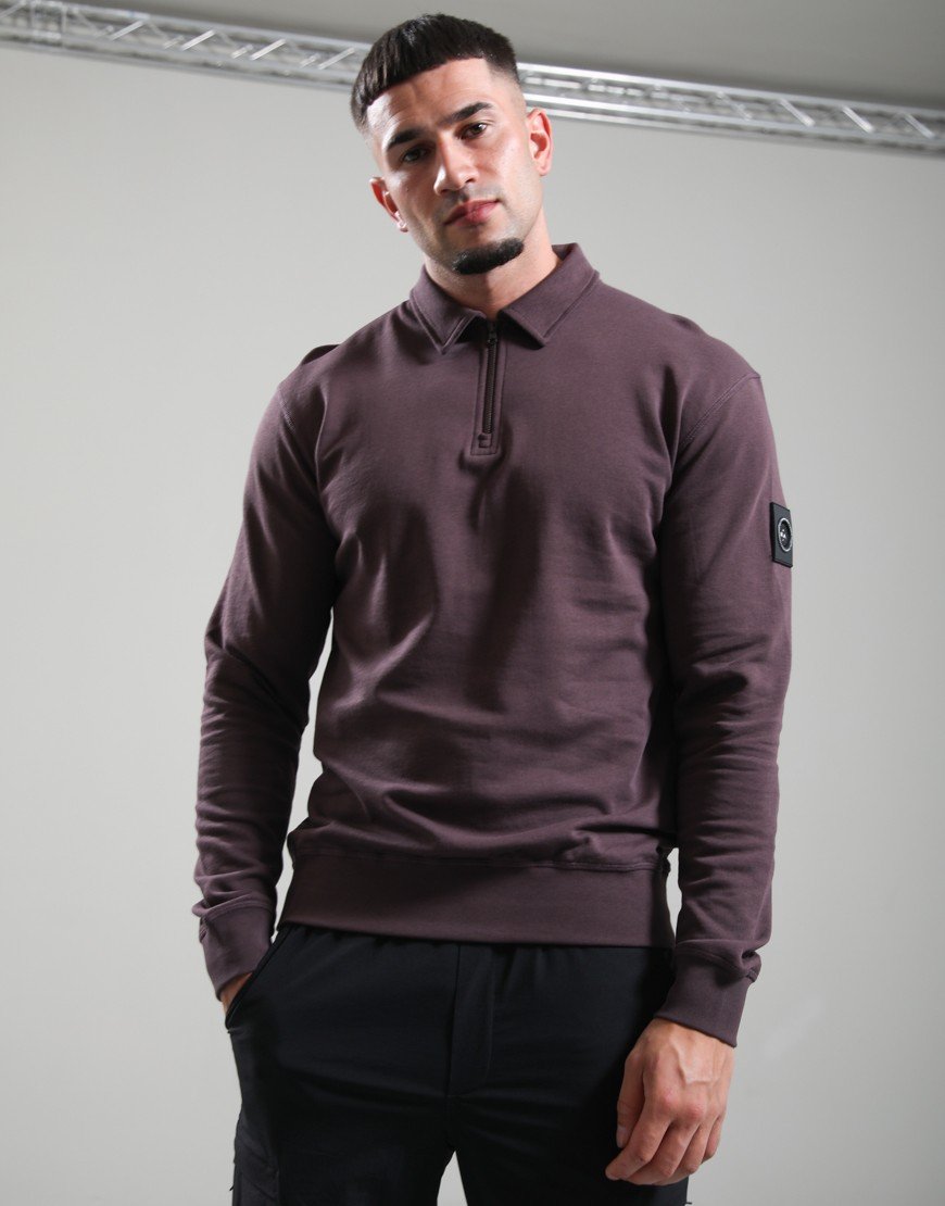 Marshall Artist Lewisham Zip Sweat Bordeaux